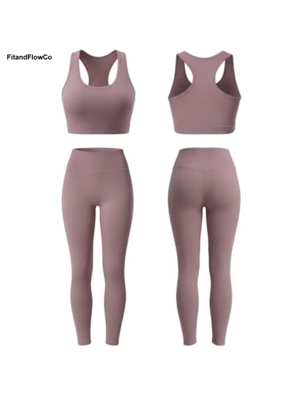 Butter Soft 2 Piece Yoga Pilates Gym Workout Set Racerback Sports Bra Leggings